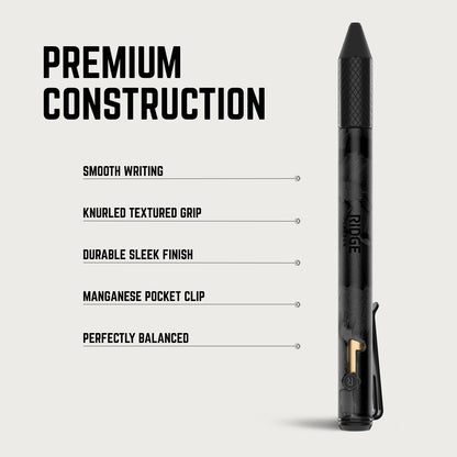 Ridge Bolt Action Pen - Burnt Titanium
